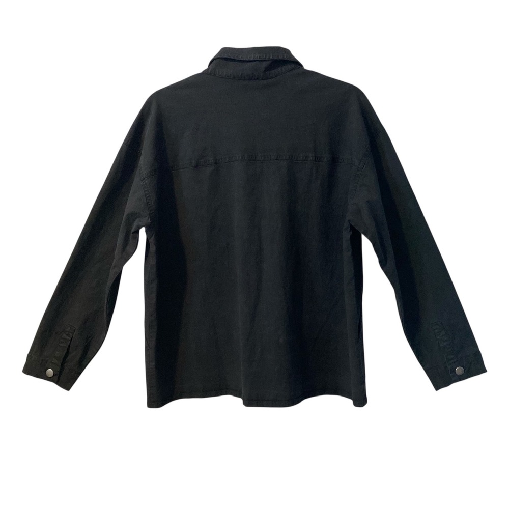Chaser Womens Black Stretch Twill Button Down Louise Light Weight Jacket Sz Sm - Picture 2 of 4